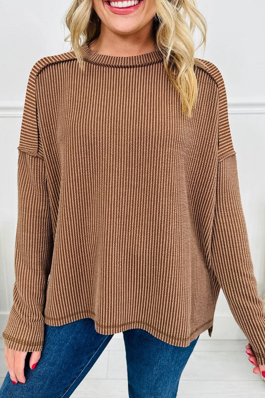 Khaki Ribbed Top