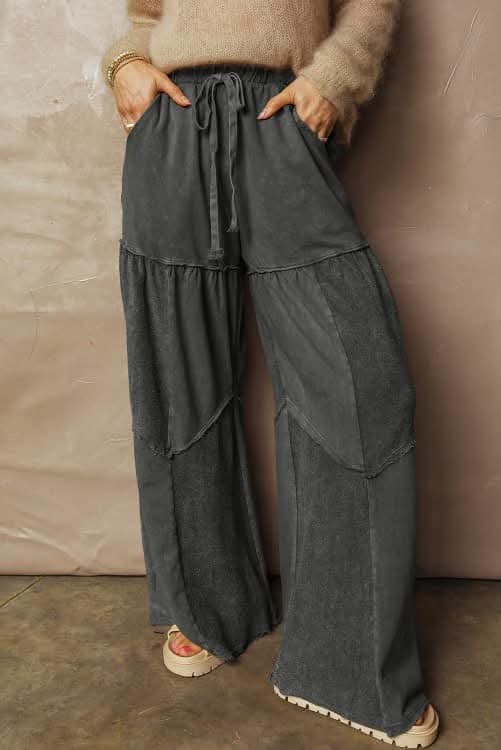 Mineral wash drawstring pants